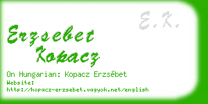 erzsebet kopacz business card