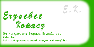 erzsebet kopacz business card